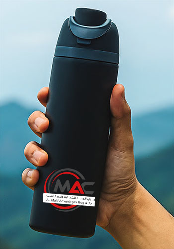 Promotional water bottle branded with MAC — Al Majd Advantages Trad & Cont